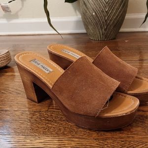 Fran wood block heel genuine suede